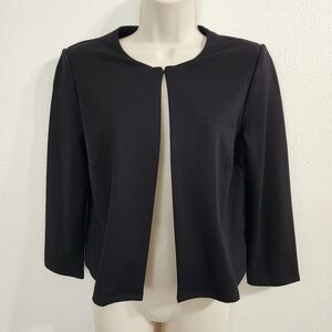PHILOSOPHY Black Single Button Open Front Blazer Size S